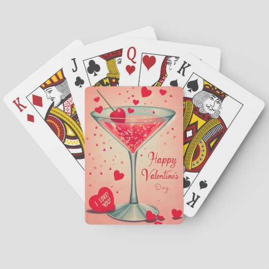 Mid Century Valentijn Martini cocktail Pokerkaarten (Achterkant)