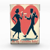 Mid Century Valentijn Modern Hip Dancing Paar Fotoblokken (Voorkant)