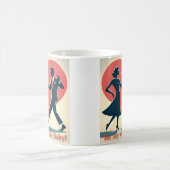 Mid Century Valentijn Modern Hip Dancing Paar Koffiemok (Center)