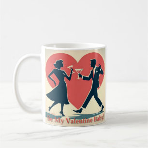 Mid Century Valentijn Modern Hip Dancing Paar Koffiemok