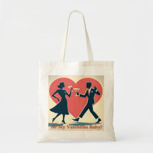 Mid Century Valentijn Modern Hip Dancing Paar Tote Bag