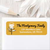 Mid Century ventilator en mosterdgeel Etiket (Insitu)