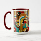 Mid-century vibes | Geel en bruin design Mok (Links)