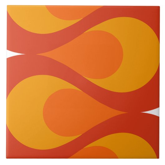 Mid Century Waves Tile Tegeltje (Voorkant)