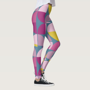 mid century zachte psychedelische paarse roze kleu leggings