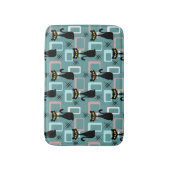 Mid Century zwart kattenpatroon Badmat (Voorkant Verticaal)