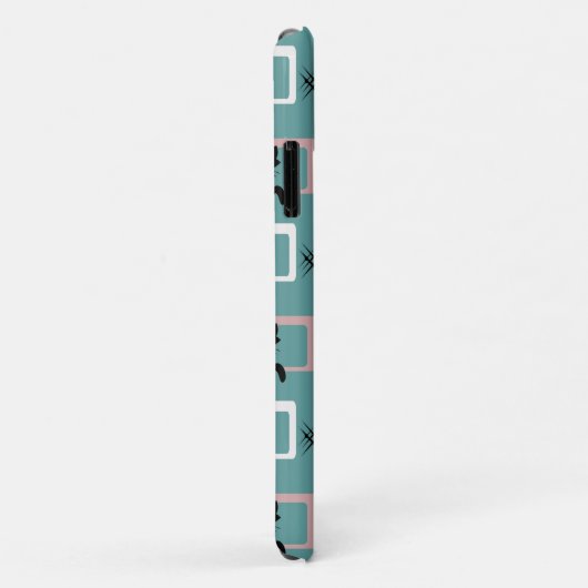 Mid Century zwart kattenpatroon Case-Mate iPhone Case (Achterkant/rechts)