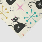 Mid Century Zwarte Atoomkat met Starbursts Tissuepapier (Detail)