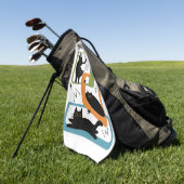 Mid Century zwarte katten Golfhanddoek (Groen)