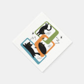 Mid Century zwarte katten Servet (Hoek)