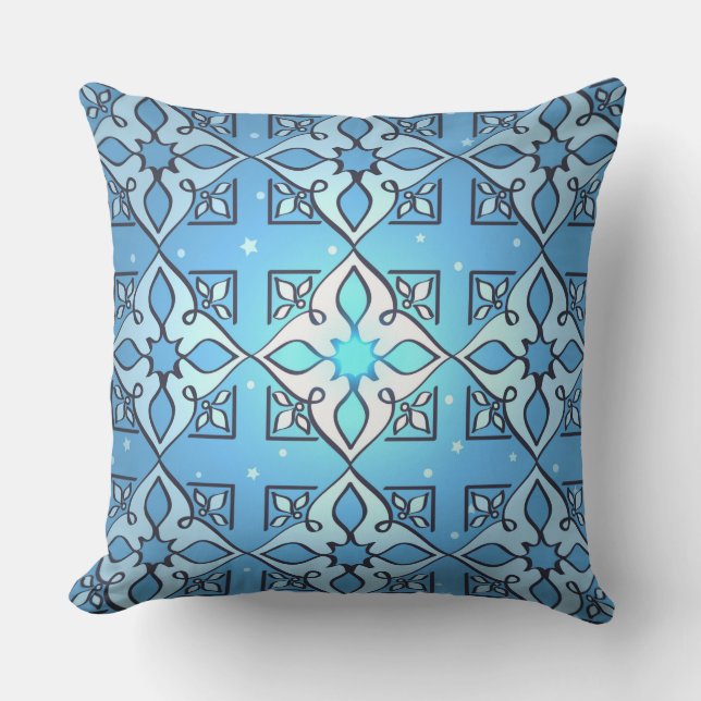 MId-Eastern Inspired Blue Pattern-Sierkussen Kussen (Voorkant)