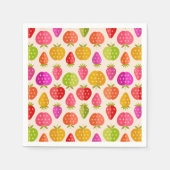 Mid-eeuwse appelen en aardbeien kleurrijk servet (Voorkant)