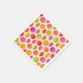 Mid-eeuwse appelen en aardbeien kleurrijk servet (Hoek)