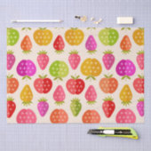 Mid-eeuwse appelen en aardbeien kleurrijk tissuepapier (Craft)