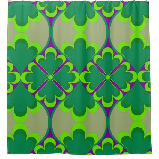 Mid-eeuwse mod 60s 70s douchegordijn (Voorkant)