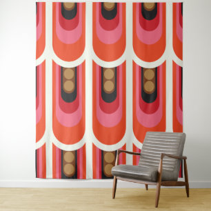 Mid-eeuwse mod retro tapestry wandkleed