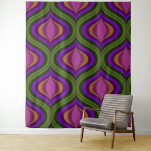 Mid-eeuwse mod retro tapestry wandkleed