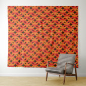 Mid-eeuwse mod retro tapestry wandkleed (In Situ (horizontaal))