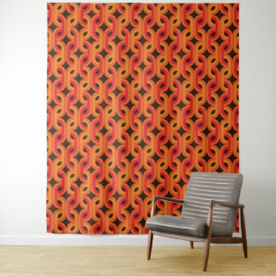 Mid-eeuwse mod retro tapestry wandkleed