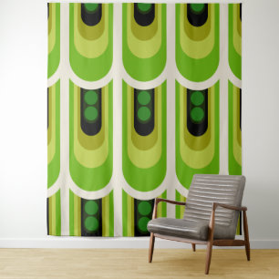 Mid-eeuwse mod retro tapestry wandkleed
