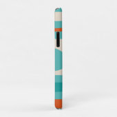 Mid-eeuwse Modern Piquet Pattern Blauwgroen Sinaas Case-Mate iPhone Case (Achterkant/rechts)