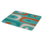 Mid-eeuwse Modern Piquet Pattern Blauwgroen Sinaas Snijplank (Hoek)