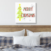 mid - eeuwse moderne kerst - boom retro canvas afdruk (Insitu (Slaapkamer))