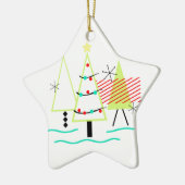 mid - eeuwse moderne kerstboomretro keramisch ornament (Links)