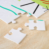 mid - eeuwse moderne kerstboomretro legpuzzel (Zijkant)