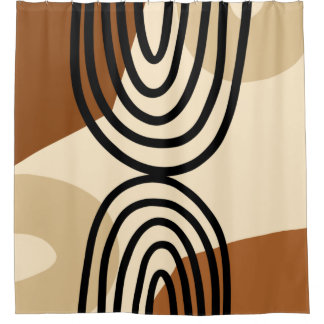 Mid-eeuwse Moderne regenboog Douchegordijn