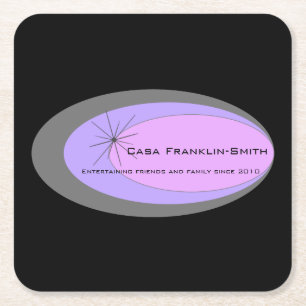  Mid-eeuwse Moderne Vierkante Kartonnen Onderzetter