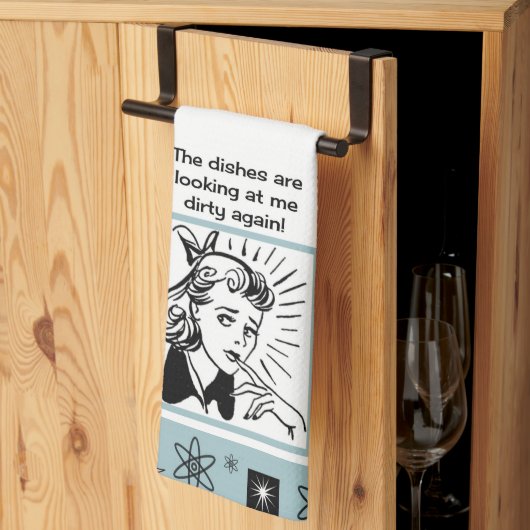 Mid-eeuwse retro-keukenhanddoek theedoek (Derde Gevouwen)