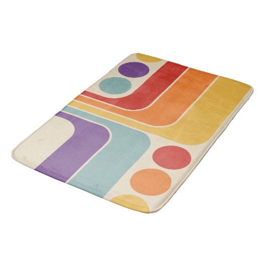 Mid Mod 70s Retro stijl geometrisch ontwerp Badmat (Gekanteld)