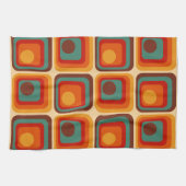 Mid Mod 70s Retro  stijl geometrisch ontwerp Theedoek (Horizontaal)