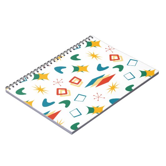 Mid Mod Atomic Mid-Century Moderne Vormen Retro Notitieboek (Linkerzijde)