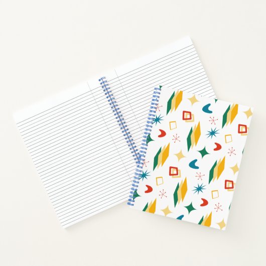 Mid Mod Atomic Mid-Century Moderne Vormen Retro Notitieboek (Binnen)