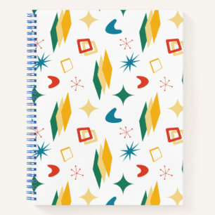Mid Mod Atomic Mid-Century Moderne Vormen Retro Notitieboek