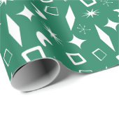 Mid Mod Atomic Moderne Kerstvakantie Retro Cadeaupapier (Rol Hoek)