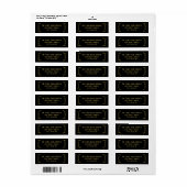 Mid Mod Black Design - Étiquette d'adresse de reto (Feuille entière)