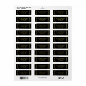 Mid Mod Black Design - Étiquette d'adresse de reto (Feuille entière)
