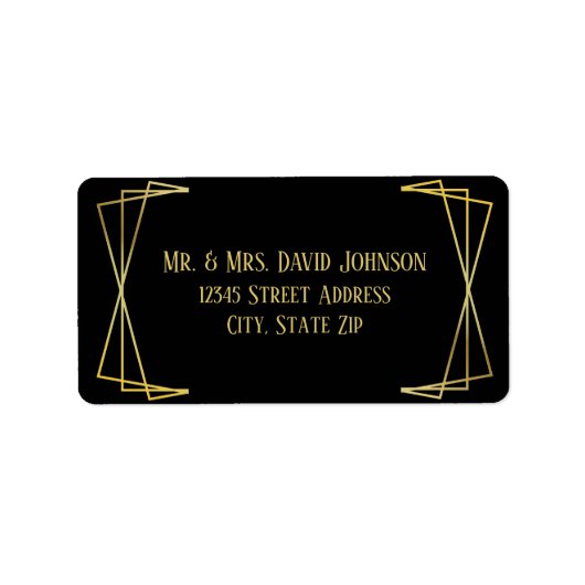 Mid Mod Black Design - Étiquette de adresse (Devant)