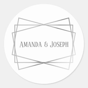 Mid Mod Grey Design - Circle Sticker