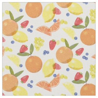 Mid Mod Grungy Risograph Farmers Market Fruit Stof