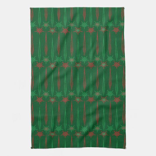 Mid Mod Icicles Green Kitchen Serviette (Vertical)