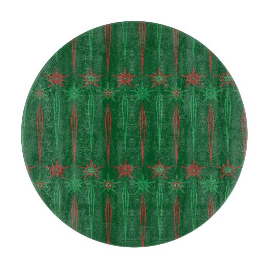 Mid Mod Icicles Groen glas snijplank (Voorkant)