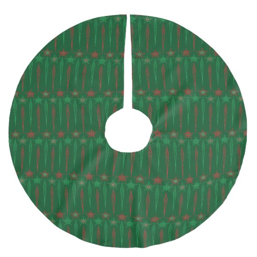Mid Mod Icicles Groene Boom Rok Kerstboom Rok (Voorkant)