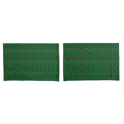 Mid Mod Icicles Groene Koning Kussenslopen (Voorkant-Set)