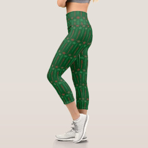 Mid Mod Icicles Vert Haut-ceinture Capri Leggings