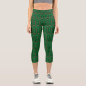 Mid Mod Icicles Vert Haut-ceinture Capri Leggings (Recto)