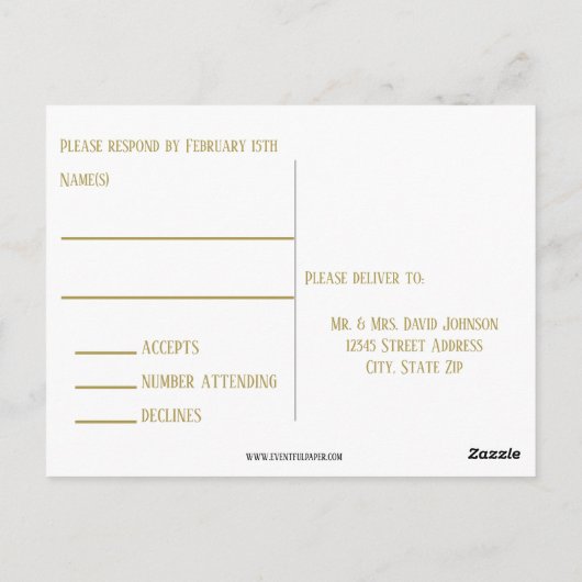 MId Mod-ontwerp - RSVP-Briefkaart Briefkaart (Achterkant)